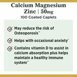 Nature's Bounty Calcium Magnesium Zinc Coated Caplets, 100 CT, thumbnail image