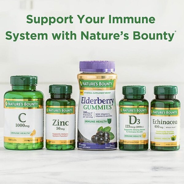 Nature's Bounty Calcium Magnesium Zinc Coated Caplets, 100 CT