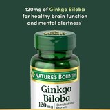 Nature's Bounty Ginkgo Biloba Standardized Extract Capsules 120mg, 100CT, thumbnail image 5 of 7