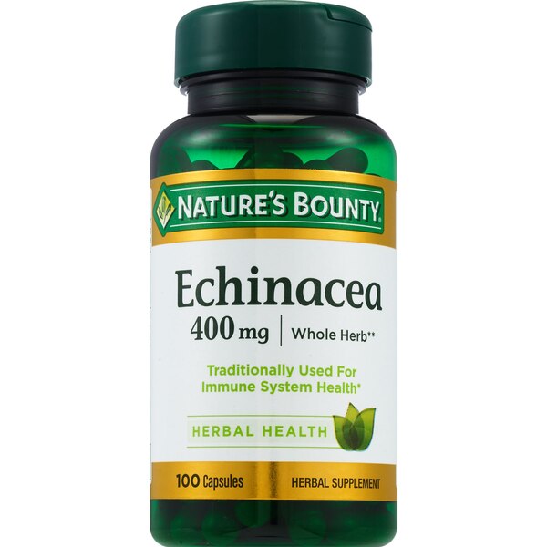 Nature's Bounty Natural Whole Herb Echinacea Capsules 400mg, 100CT
