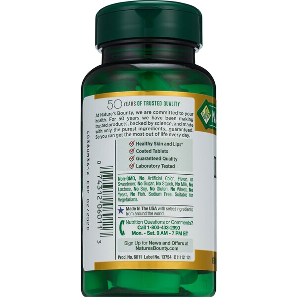 Nature's Bounty L-Lysine Tablets 1000mg, 60CT