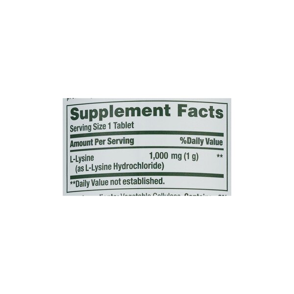 Nature's Bounty L-Lysine Tablets 1000mg, 60CT