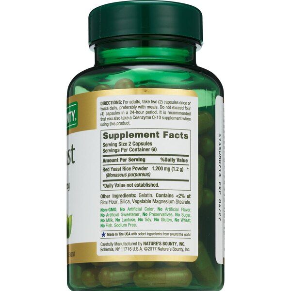 Nature's Bounty Red Yeast Rice Capsules 600mg