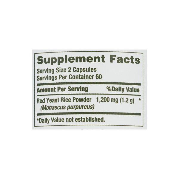 Nature's Bounty Red Yeast Rice Capsules 600mg