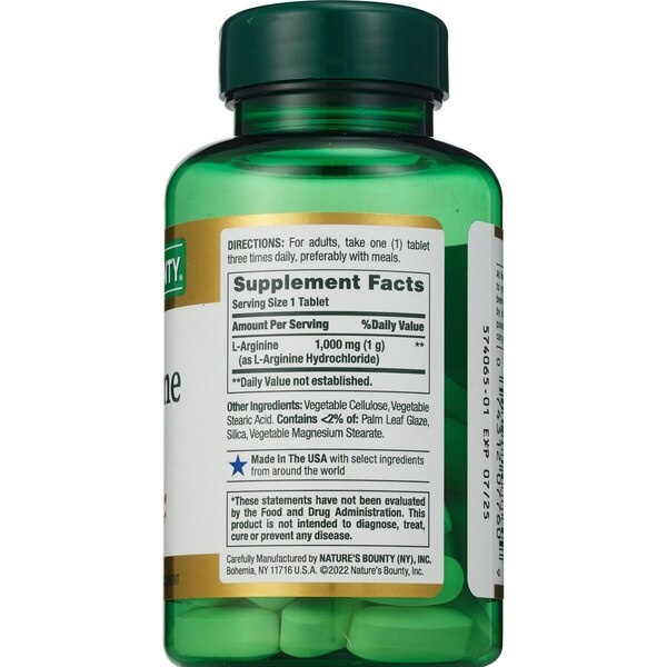 Nature's Bounty L-Arginine Amino Acid Tablets, 50 CT