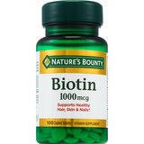 Nature's Bounty Biotin Tablets 1000mcg, 100CT, thumbnail image