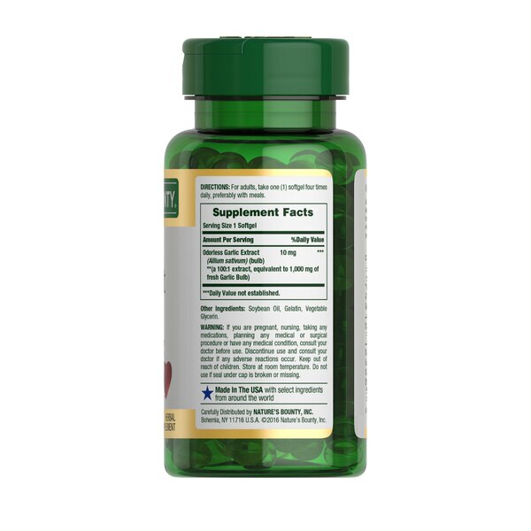 Nature's Bounty Garlic Softgels, 1000 Mg, 100 CT