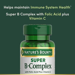 Nature's Bounty Super B Complex with Folic Acid plus Vitamin C Tablets, 150CT