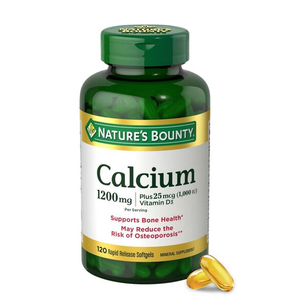 Nature's Bounty Calcium 1200mg Bone Health Softgels, 120 CT