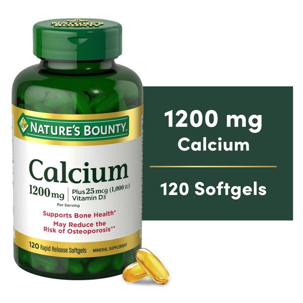 Nature's Bounty Calcium 1200mg Bone Health Softgels, 120 CT