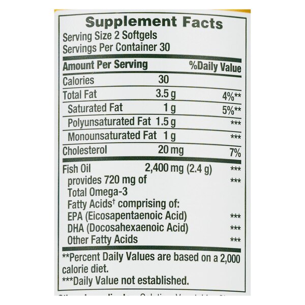 Nature's Bounty Odorless Fish Oil Softgels 1200mg
