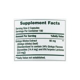 Nature's Bounty Ginkgo Biloba Capsules 60mg, 200 CT, thumbnail image 4 of 4