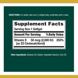 Nature's Bounty Vitamin D3, 2000 IU Immune Health Softgels, 150 CT, thumbnail image
