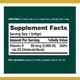 Nature's Bounty Vitamin D3 Immune Health 50mcg (2000 IU) Softgels, thumbnail image 2 of 8