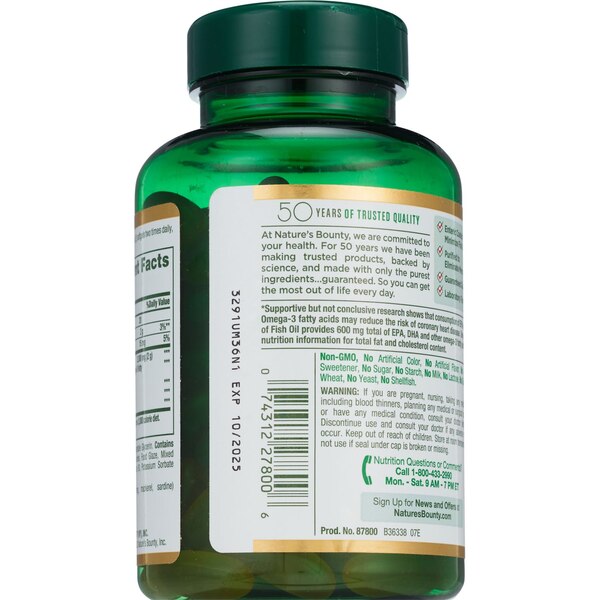 Nature's Bounty Odorless Fish Oil Softgels 1000mg