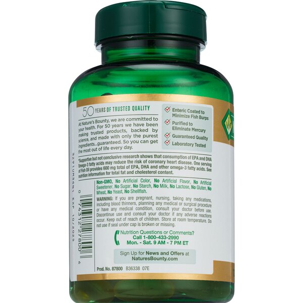 Nature's Bounty Odorless Fish Oil Softgels 1000mg