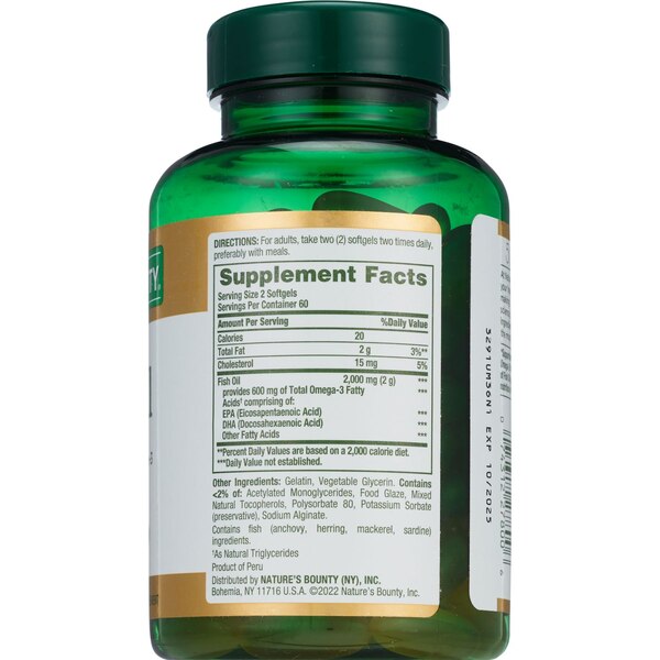 Nature's Bounty Odorless Fish Oil Softgels 1000mg