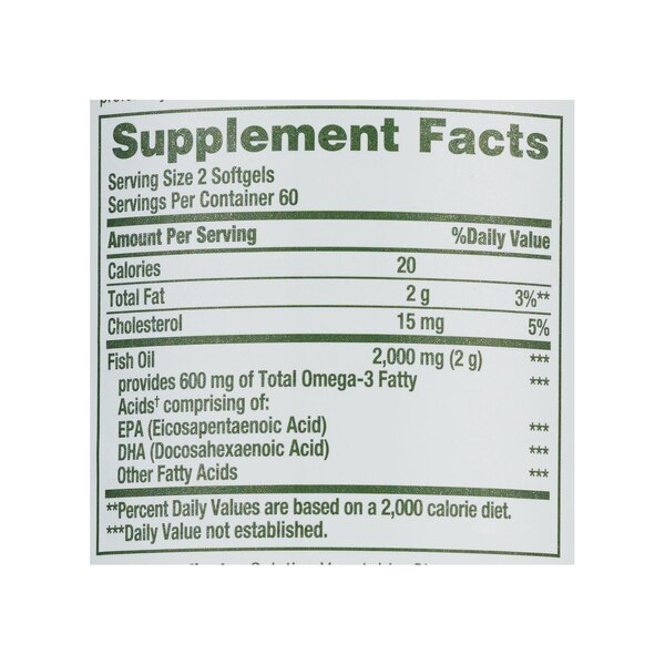 Nature's Bounty Odorless Fish Oil Softgels 1000mg
