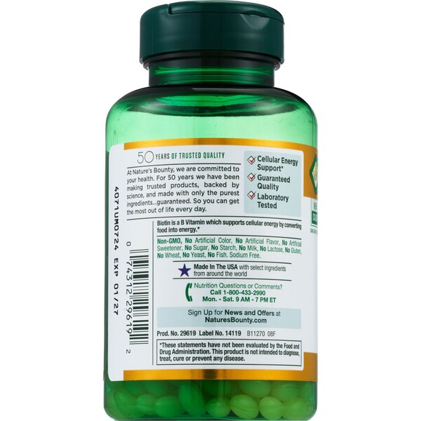 Nature's Bounty Biotin Softgels 5000mcg