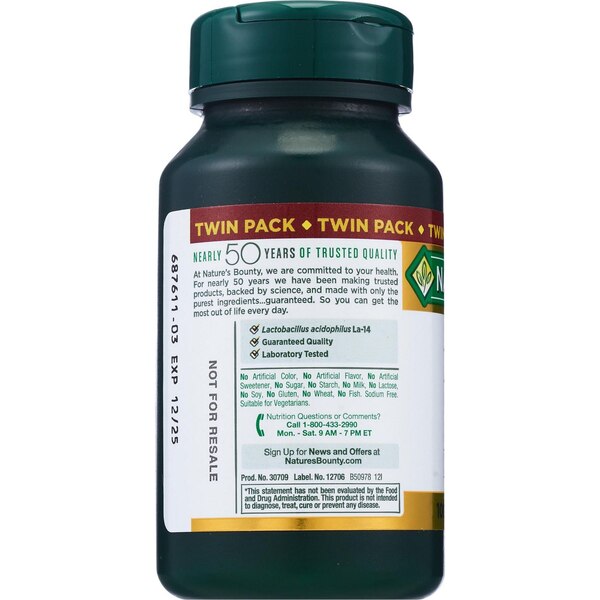 Nature's Bounty Acidophilus Twin Pack, 100 CT