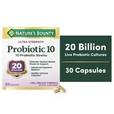 Nature's Bounty Ultra Strength Probiotic 10 Digestive Health Capsules, 30 CT, thumbnail image