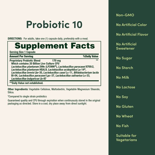 Nature's Bounty Ultra Strength Probiotic 10 Digestive Health Capsules, 30 CT