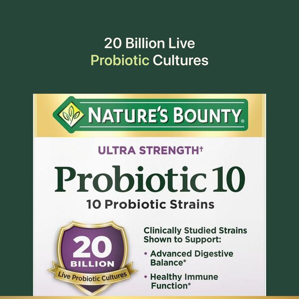 Nature's Bounty Ultra Strength Probiotic 10 Digestive Health Capsules, 30 CT