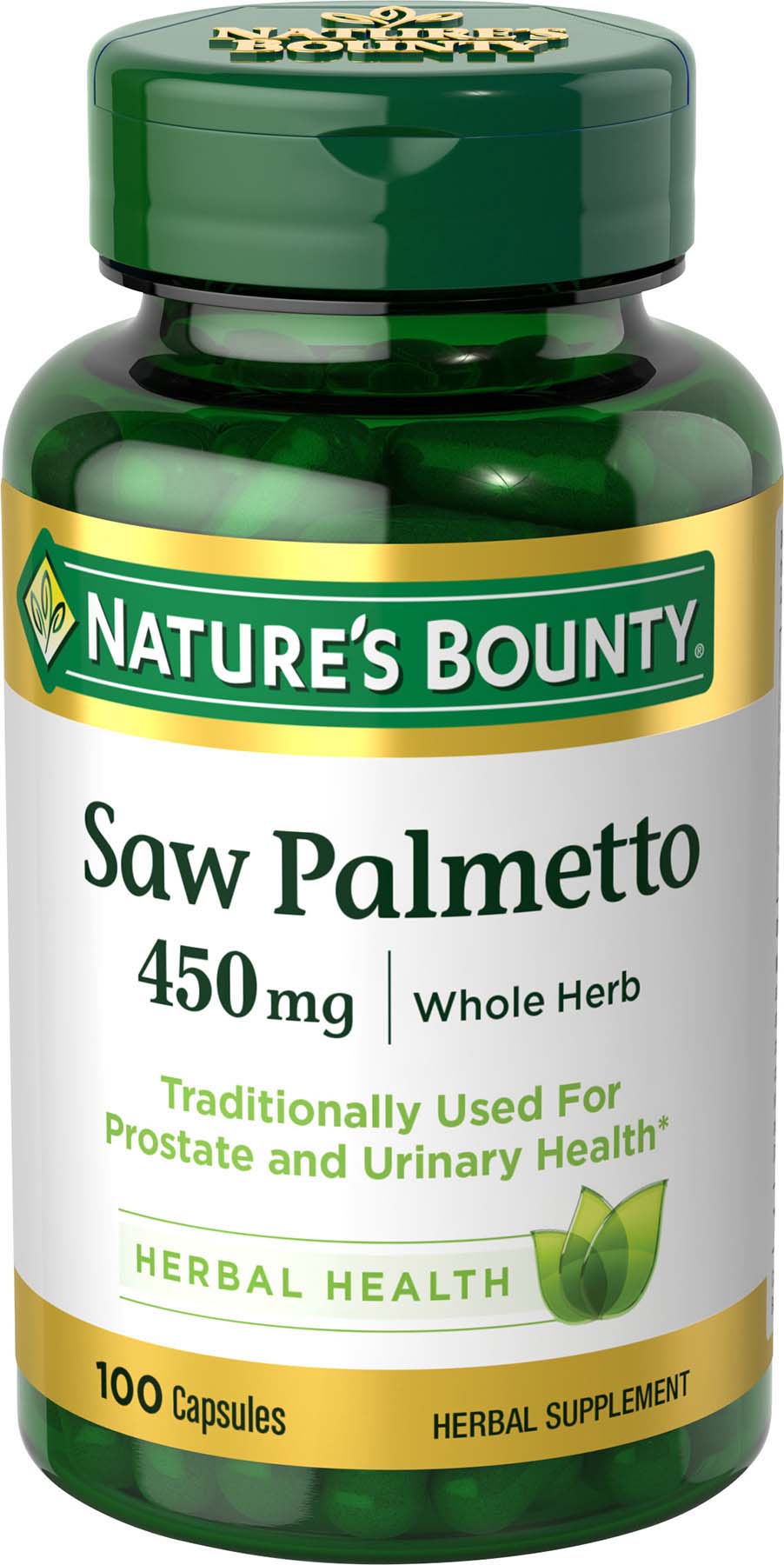 Nature's Bounty Saw Palmetto Capsules, 450 Mg, 100 CT