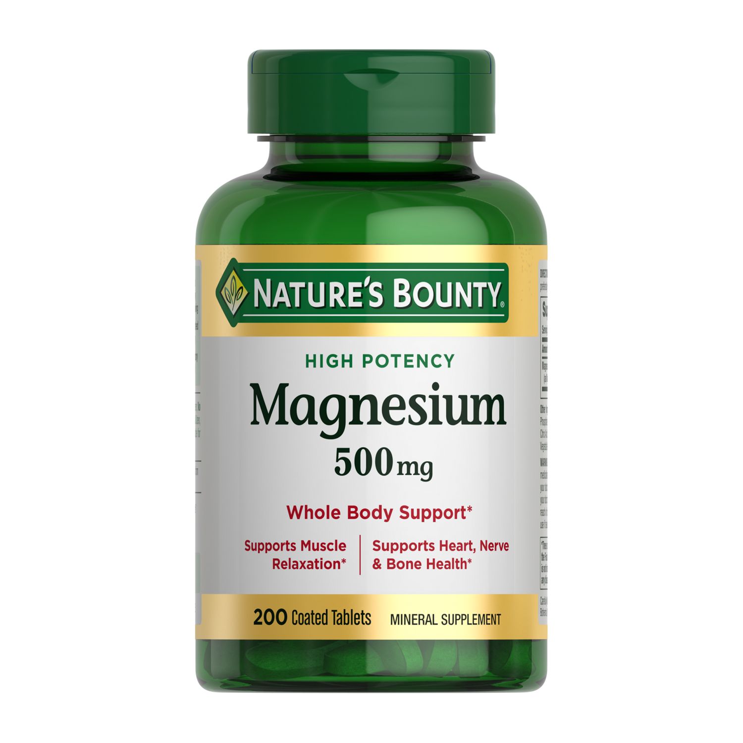 Nature's Bounty - Tabletas de magnesio, 500 mg