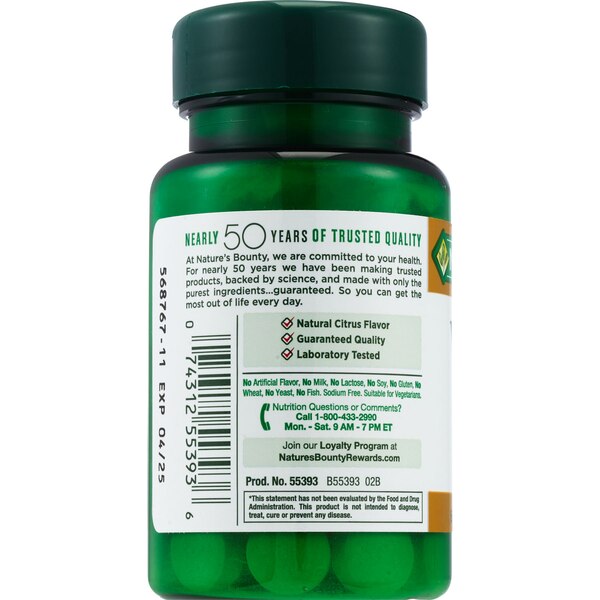 Nature's Bounty Vitamin C Plus Zinc Quick Dissolve Tablets, 60 CT