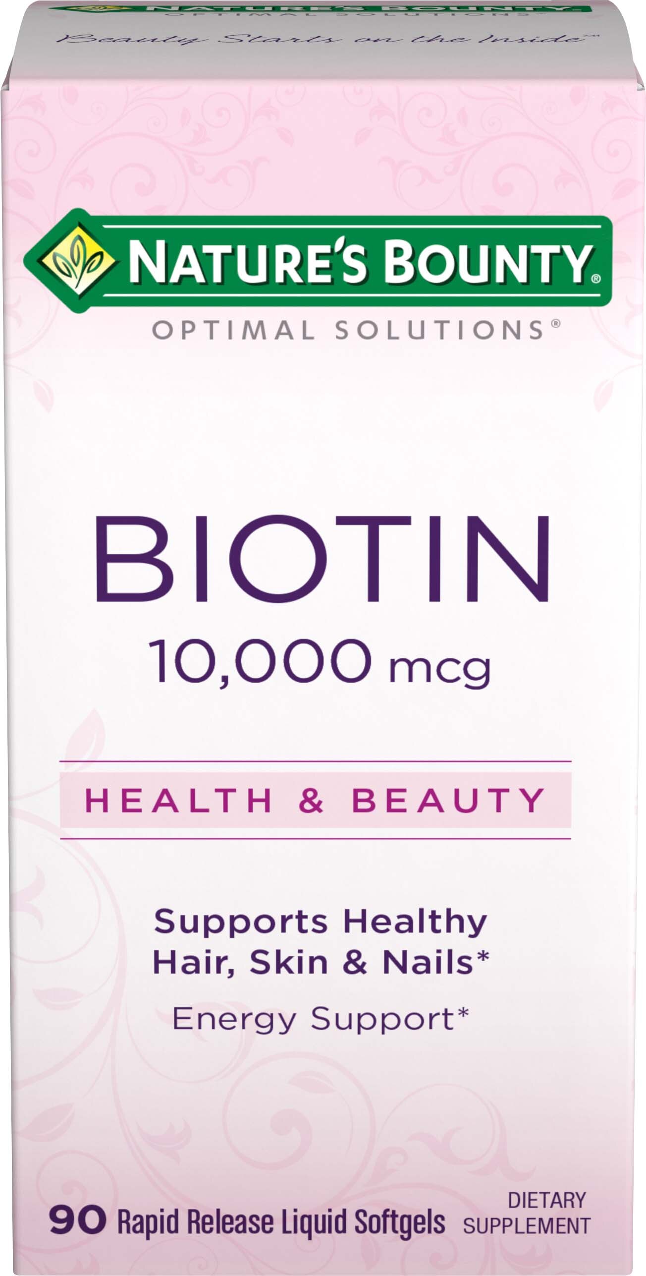 Nature's Bounty - Biotina en cápsulas blandas, 10000 mcg
