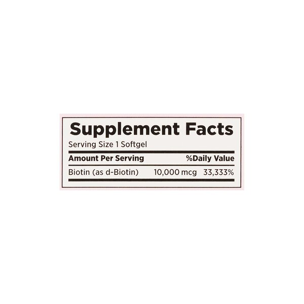 Nature's Bounty Biotin Softgels 10,000mcg