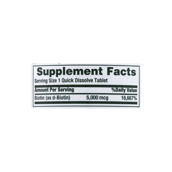 Nature's Bounty - Biotina en tabletas, 5000 mcg, 45 u.