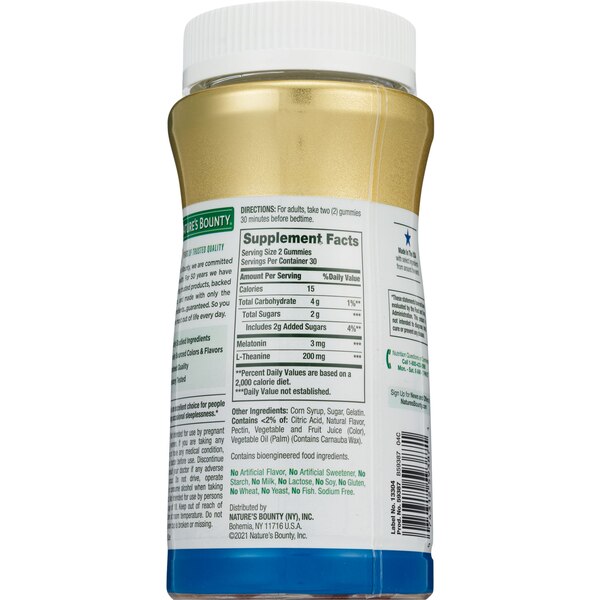 Nature's Bounty Sleep Complex 3 mg Melatonin/200 mg L-Theanine Gummies, 60 CT