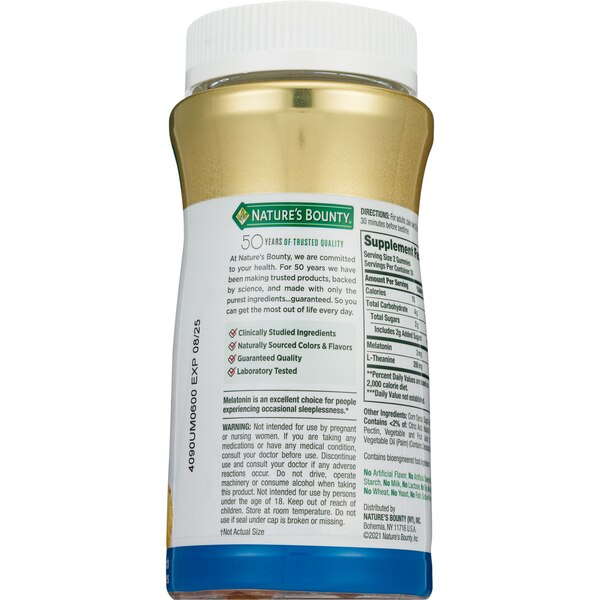 Nature's Bounty Sleep Complex 3 mg Melatonin/200 mg L-Theanine Gummies, 60 CT