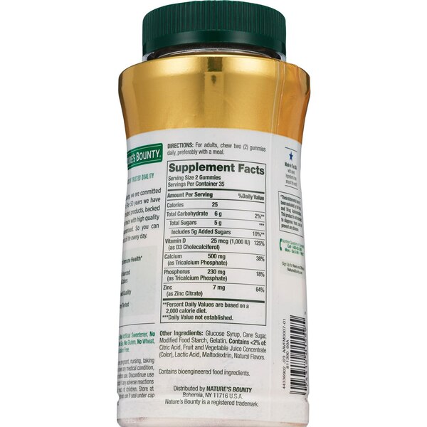Nature's Bounty Calcium Gummies, 70 CT