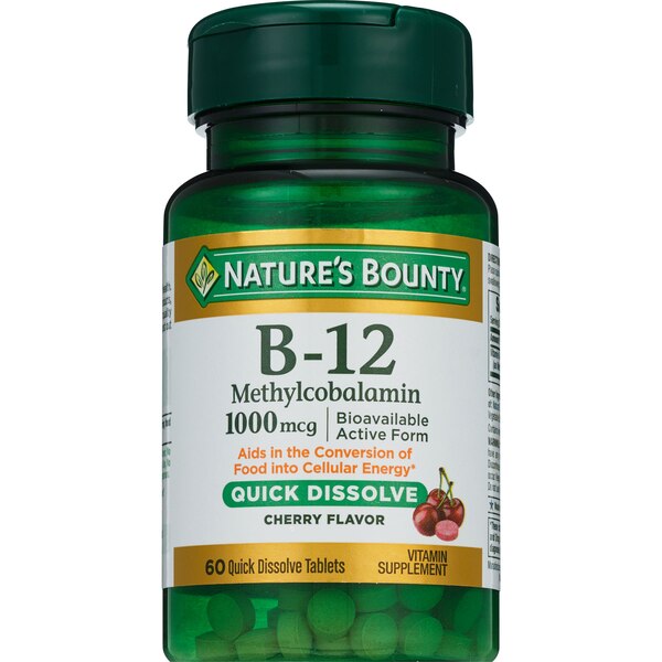 Nature's Bounty Quick Dissolve Vitamin B-12 Tablets 1000mcg, 60CT