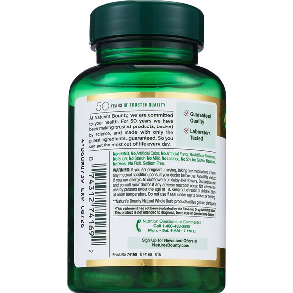 Nature's Bounty Echinacea and Goldenseal Plus - Suplemento en pastillas, 100 u.