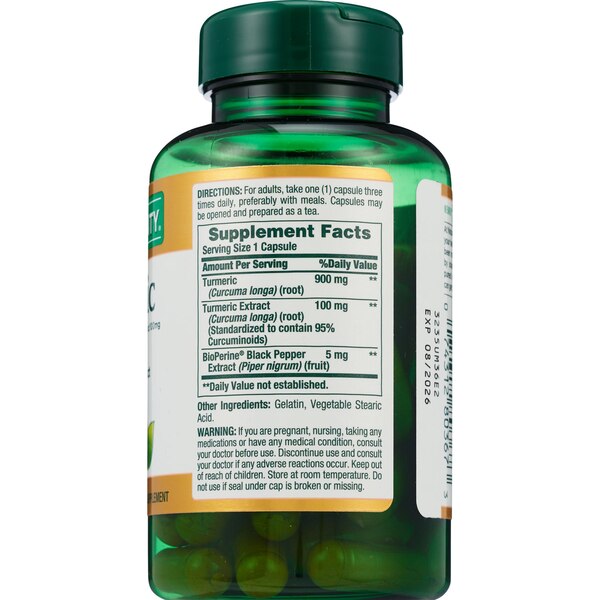 Nature's Bounty Turmeric Plus Black Pepper Extract Capsules, 1,000 mg, 60 CT