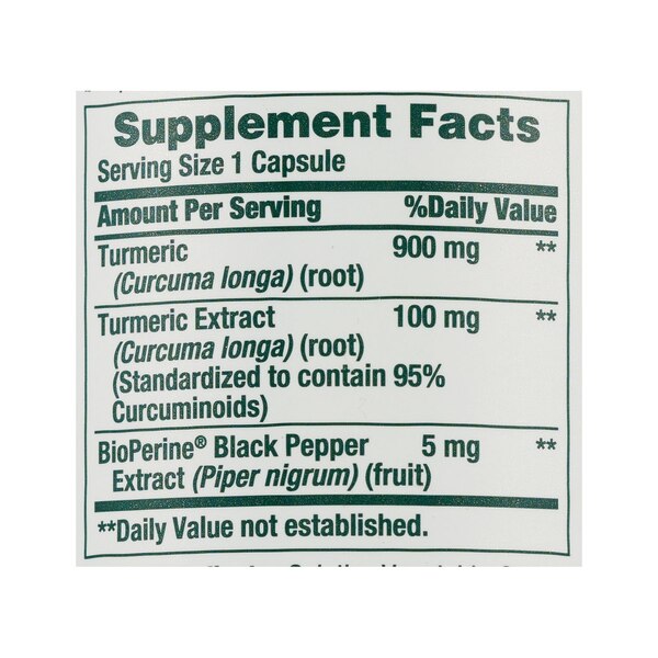 Nature's Bounty Turmeric Plus Black Pepper Extract Capsules, 1,000 mg, 60 CT