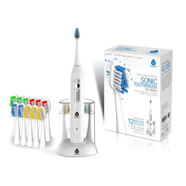 Pursonic Sonic Toothbrush with 12 Brush Head Attachments