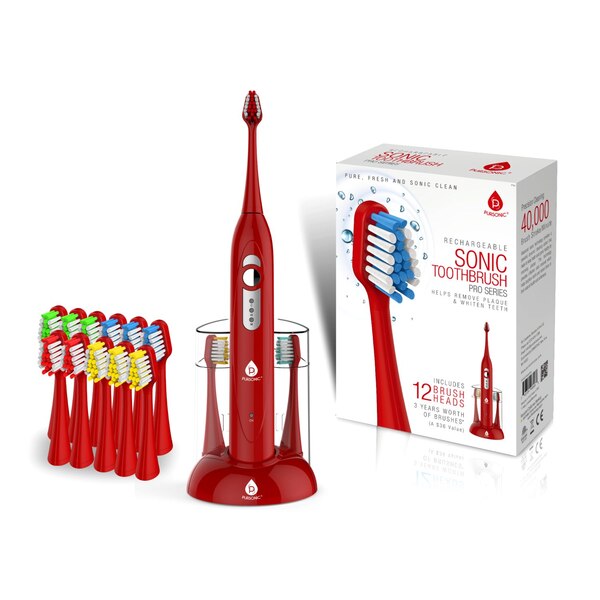 Pursonic Sonic Toothbrush with 12 Brush Head Attachments