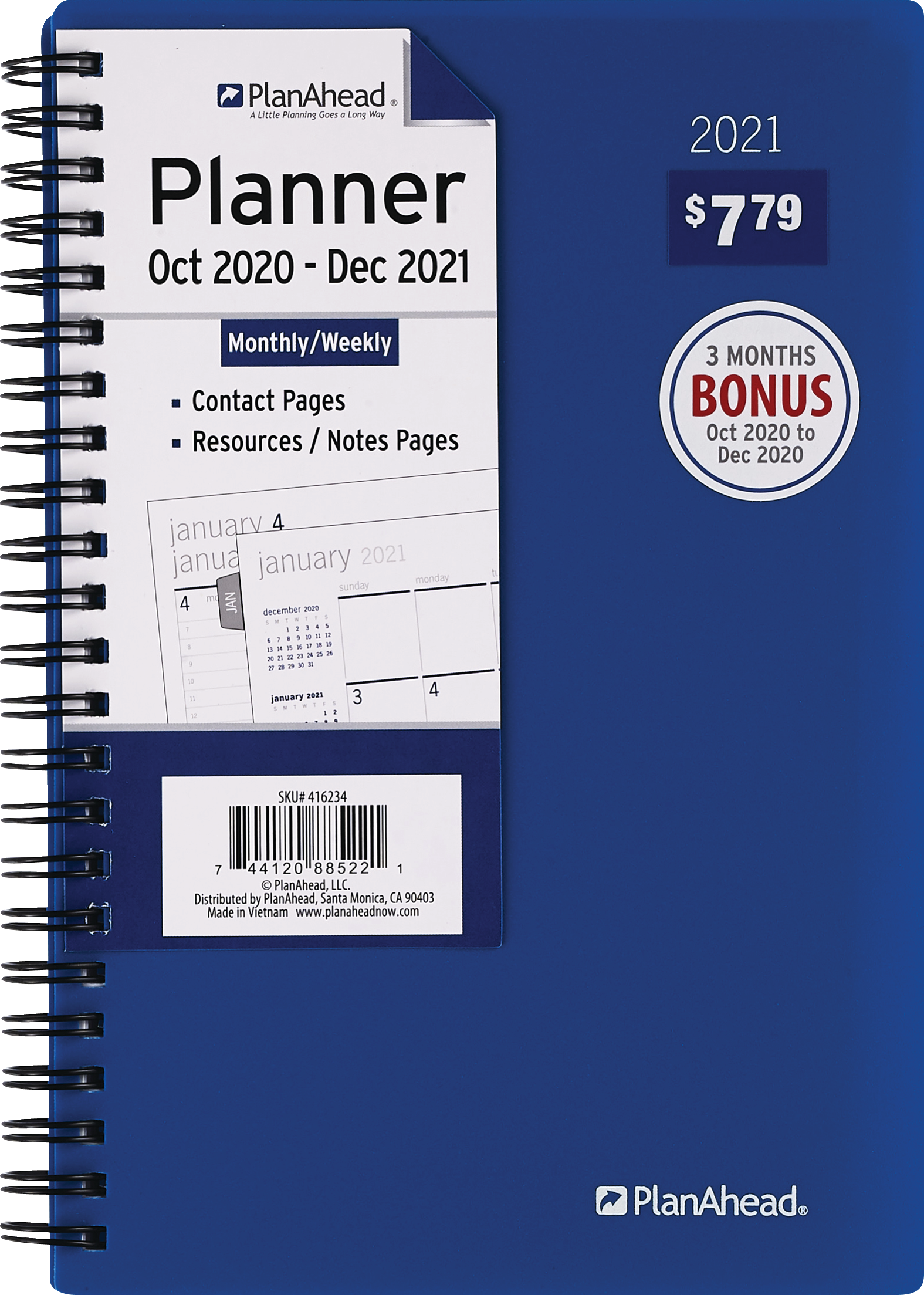 PlanAhead 15-Month Planner, Assorted Colors