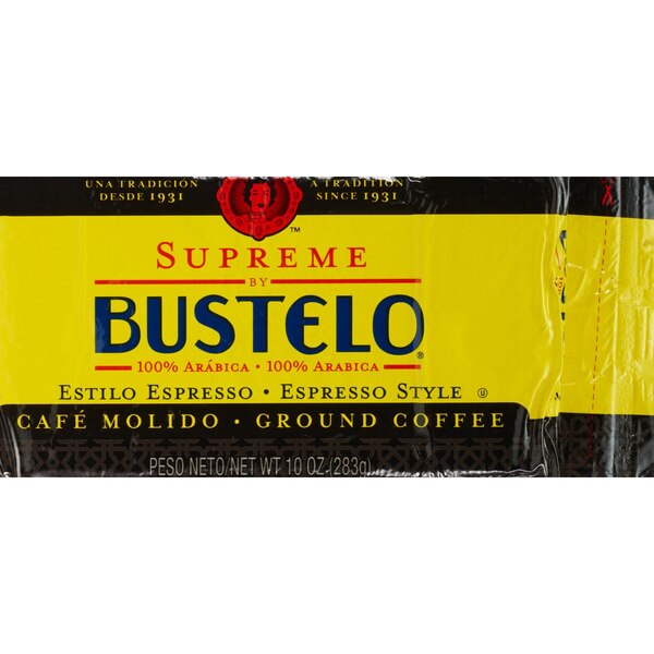Cafe Bustelo Supreme Espresso Dark Roast Ground Coffee, 10 CT