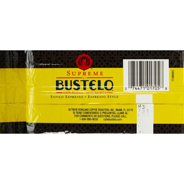 Cafe Bustelo Supreme Espresso Dark Roast Ground Coffee, 10 CT