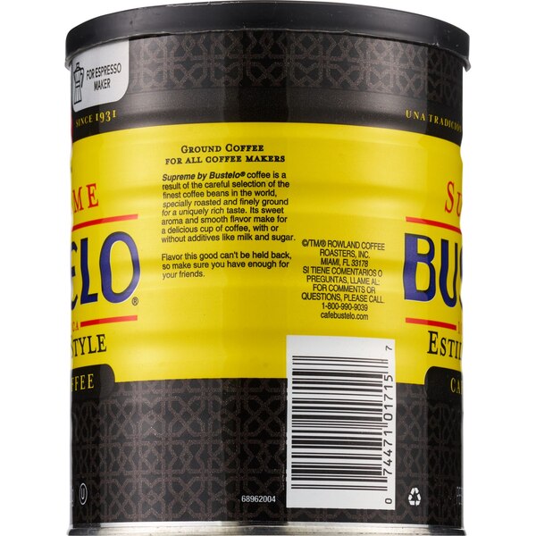 Café Bustelo Supreme Espresso Style Ground Coffee, 10 OZ