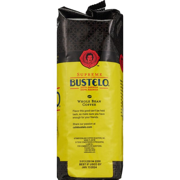 Cafe Bustelo Supreme Whole Bean Coffee, 16 OZ
