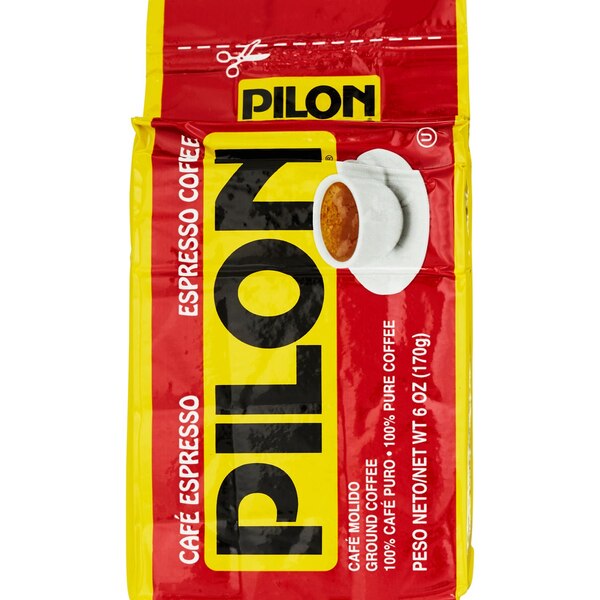Pilon Espresso Coffee, Dark Roast, Ground, 6 OZ Brick