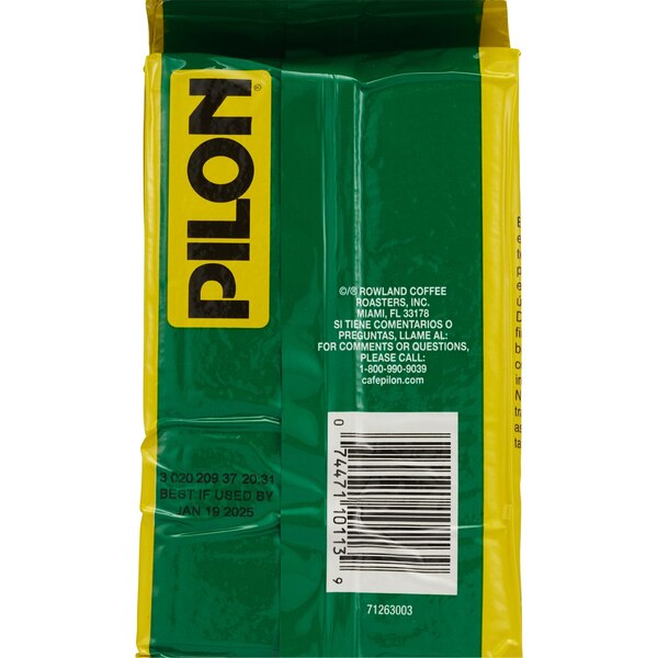 Pilon Decaffeinated Espresso Coffee, Dark Roast, Ground, 10 OZ Brick
