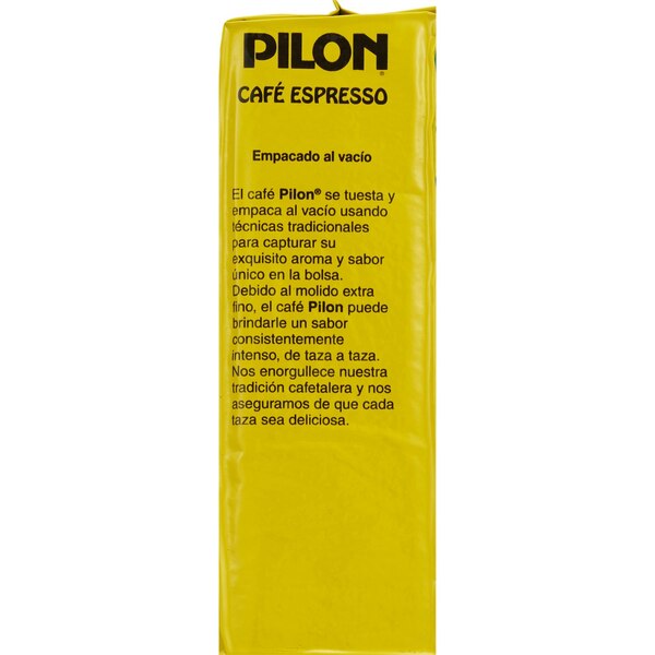 Pilon Decaffeinated Espresso Coffee, Dark Roast, Ground, 10 OZ Brick
